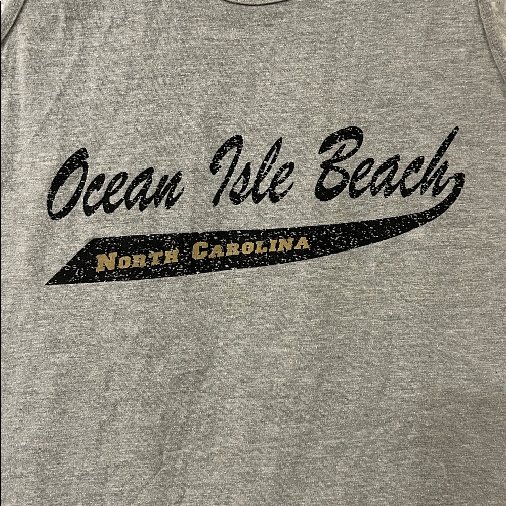 Wings: Gray Ocean Isle Beach NC Tank Top, Cotton, Size: Medium
